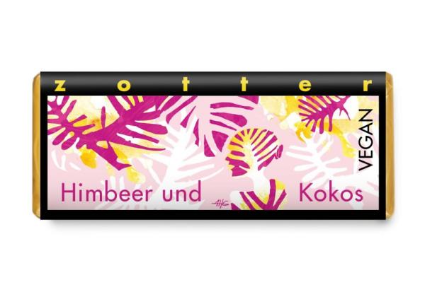 Zotter Schokolade Himbeer und Kokos - vegan